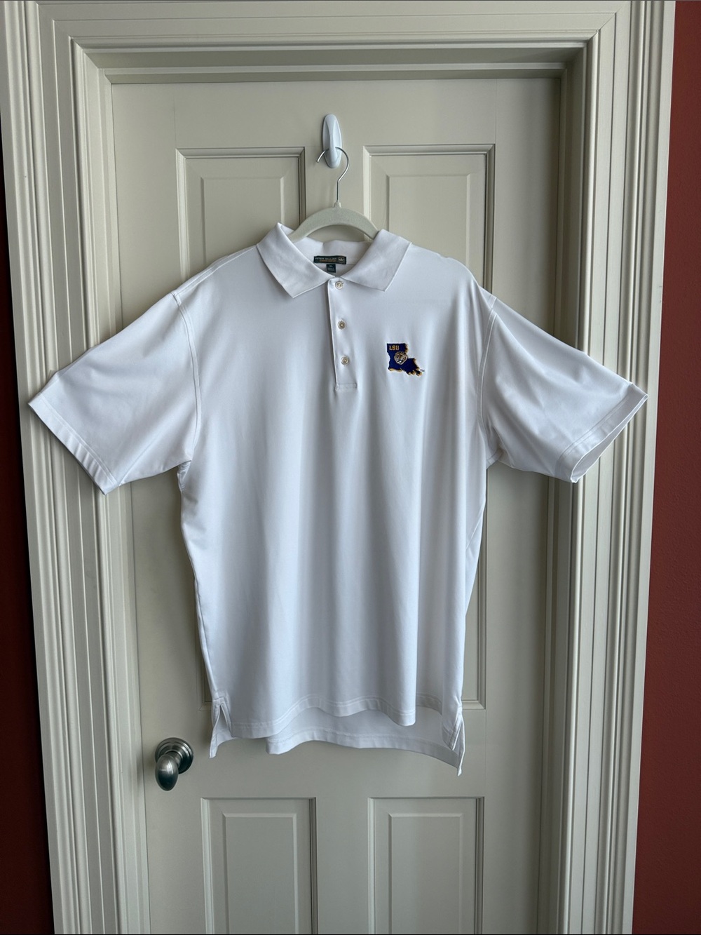 Peter Millar White Polo with Embroidered Crest
